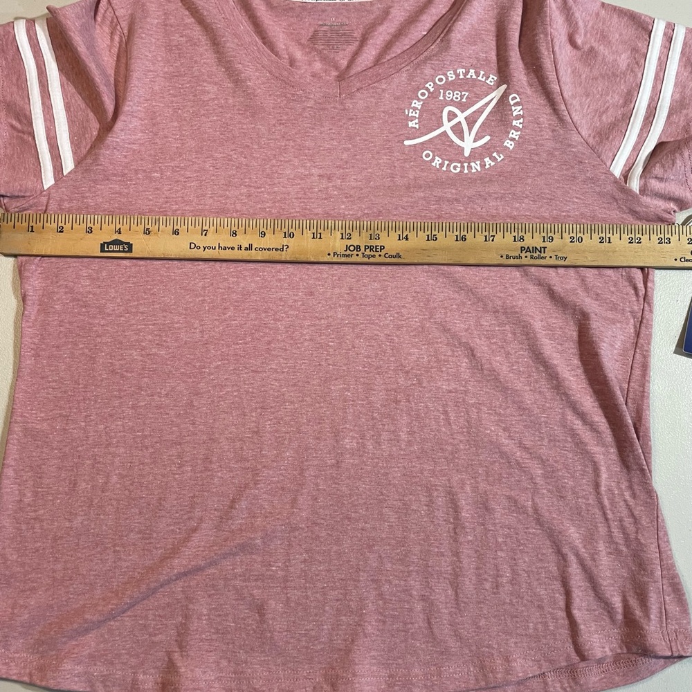 NWT Aeropostale 1X Heathered Pink Short Sleeve Tee - Picture 3 of 5